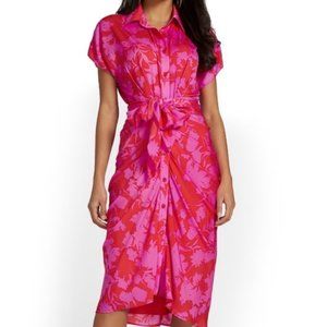 DO BE pink and red floral dress, size L NWT
